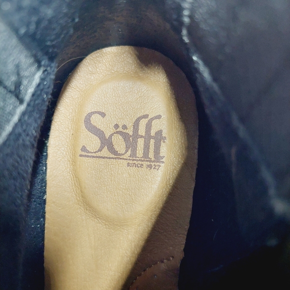 New Sofft Ardmore Black Leather Round Toe Block Heel Bootie i763 - Picture 9 of 12